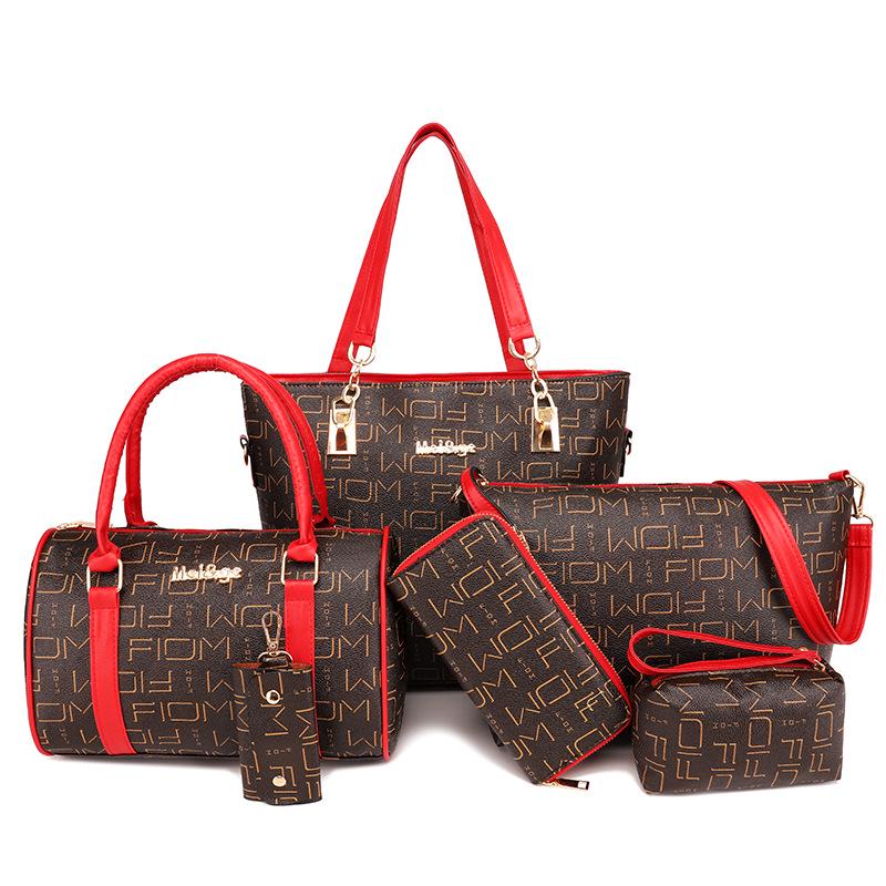 Women's bag new trendy large-capacity fashion portable one shoulder oblique span mother and child bag six-piece bag fashion