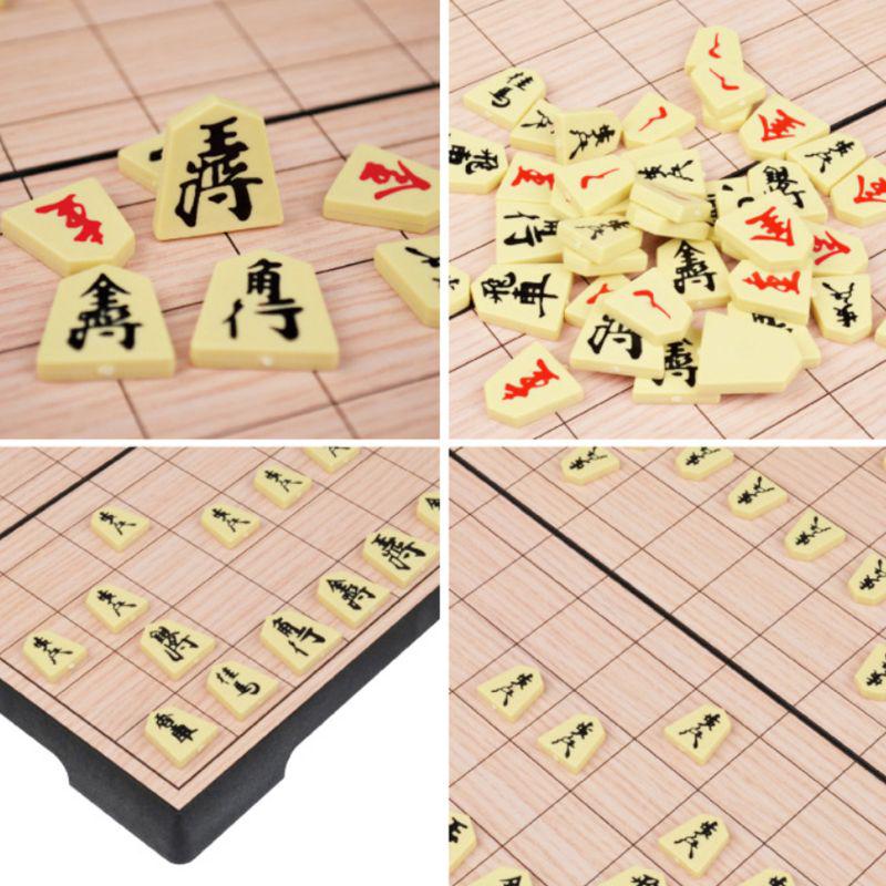 Conjunto de shogi dobrável magnético dobrável em caixa portátil xadrez japonês crianças suprimentos de jogo