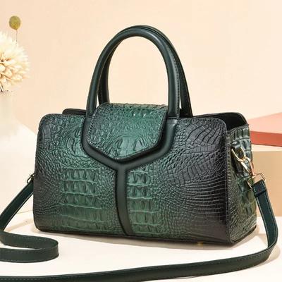 Fashionable  Crocodile Pattern Women'S Handbag Classic Retro Shoulder Bag Large Capacity Casual Crossbody Bag Commuting Tote Bag