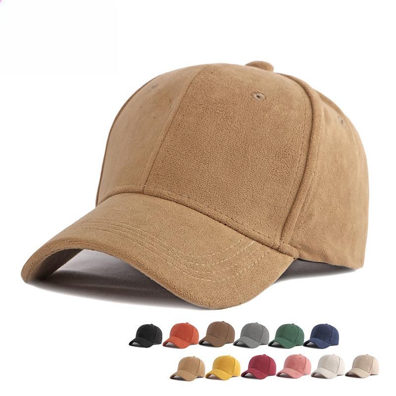Unisex Suede Baseball Cap Adjustable Snapback Breathable Dad Hat Soft Faux Suede Casual Solid Color Sport Hat for Women And Men