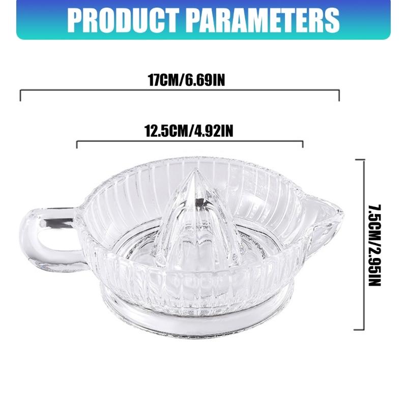 Glass Hand Press Juicer Multipurpose Manual Juicer with Handle For Freshing Lemon And Lime Juice Extraction Kitchen Tool