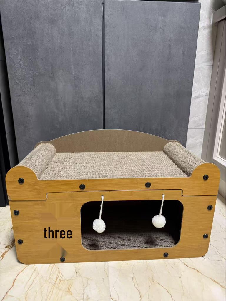 Four Seasons Universal Wear-Resistant Cat Tree: Lint-Free Cat Bed, Scratch Board, and Toy House.