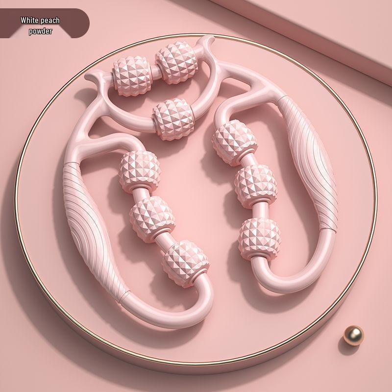 Nine-Wheel Leg Clamp: Thigh Muscle Relaxer, Leg Stretching Massager, Beautiful Legs Yoga Roller for Ladies. розовый