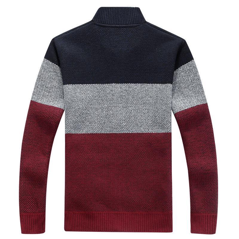 Men's Thickened Velvet V-Neck Cardigan Sweater: Warm, Loose-Fitting Knit Jacket for Autumn and Winter