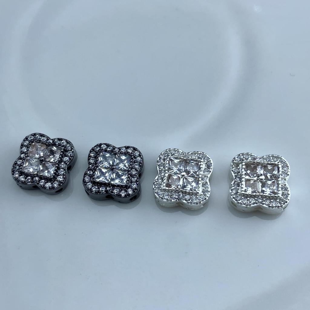 Bright Zircon Four-Leaf Clover Crystal Beads DIY Jewelry Accessories