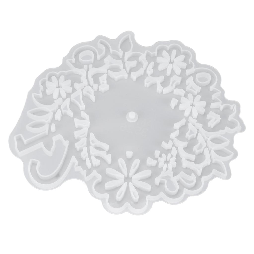 Silicone Mold Leaf Flower Pattern Clock Dial White Reusable Resin Mold for DIY Craft Home