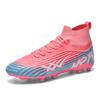 Pink Football Field Boots Men High Top FG Soccer Shoes Man Outdoor Profession Lightweight Men's Artificial Grass Soccer Cleats