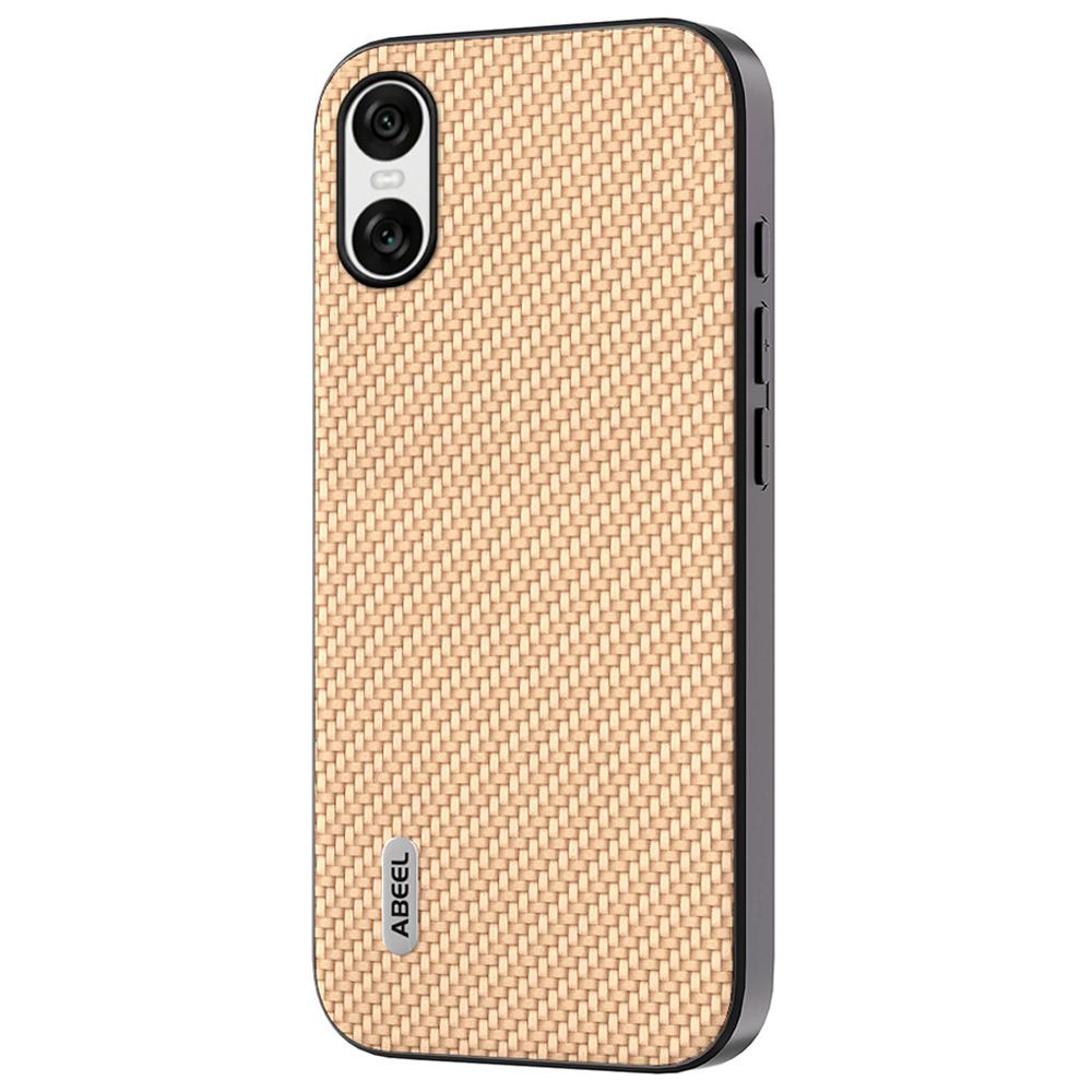ABEEL Etui na Sony Xperia 10 VI Skóra+PC+TPU Pokrowiec na telefon Tekstura włókna węglowego