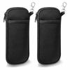 Neoprene Phone Pouch Multiple Compartment Storage For Smartphone Earphones Cable Secure Zippered Closure Compact Carry