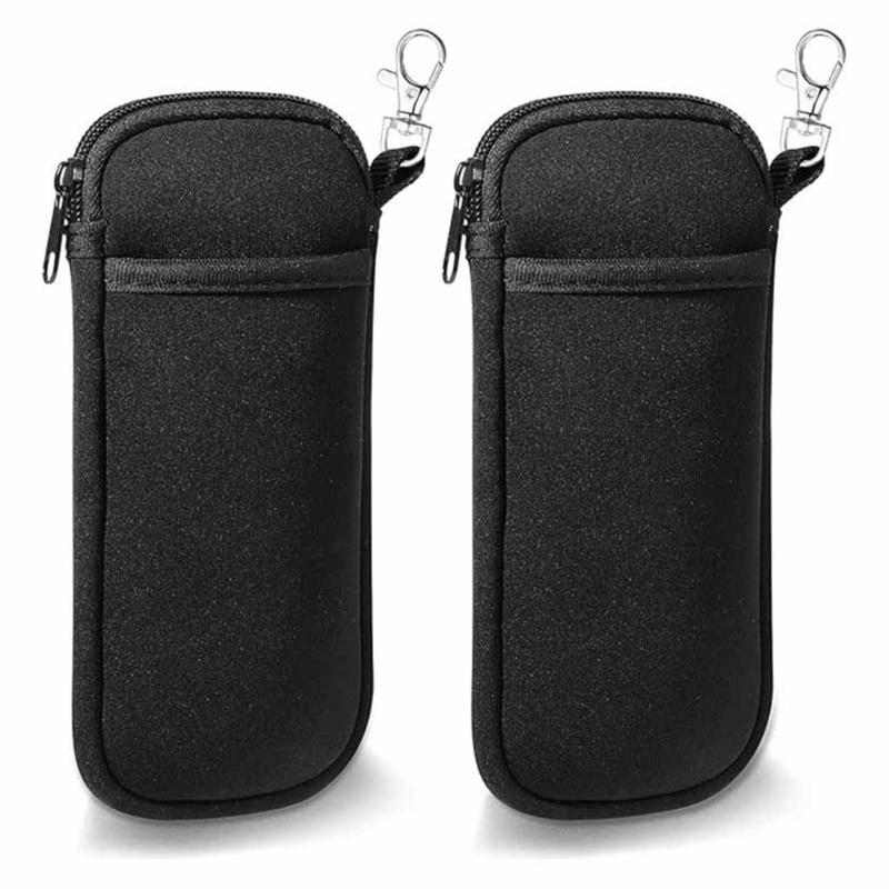 Neoprene Phone Pouch Multiple Compartment Storage For Smartphone Earphones Cable Secure Zippered Closure Compact Carry