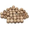 50pcs 14mm Natural Beech Unfinished Wood Spacer Hexagons Beads for DIY Crafts Home Decoration Jewelry Necklace Bracelet Making