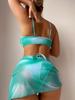 2024 Tie-Dye Women's Three-Piece Bikini Set with Mesh Skirt