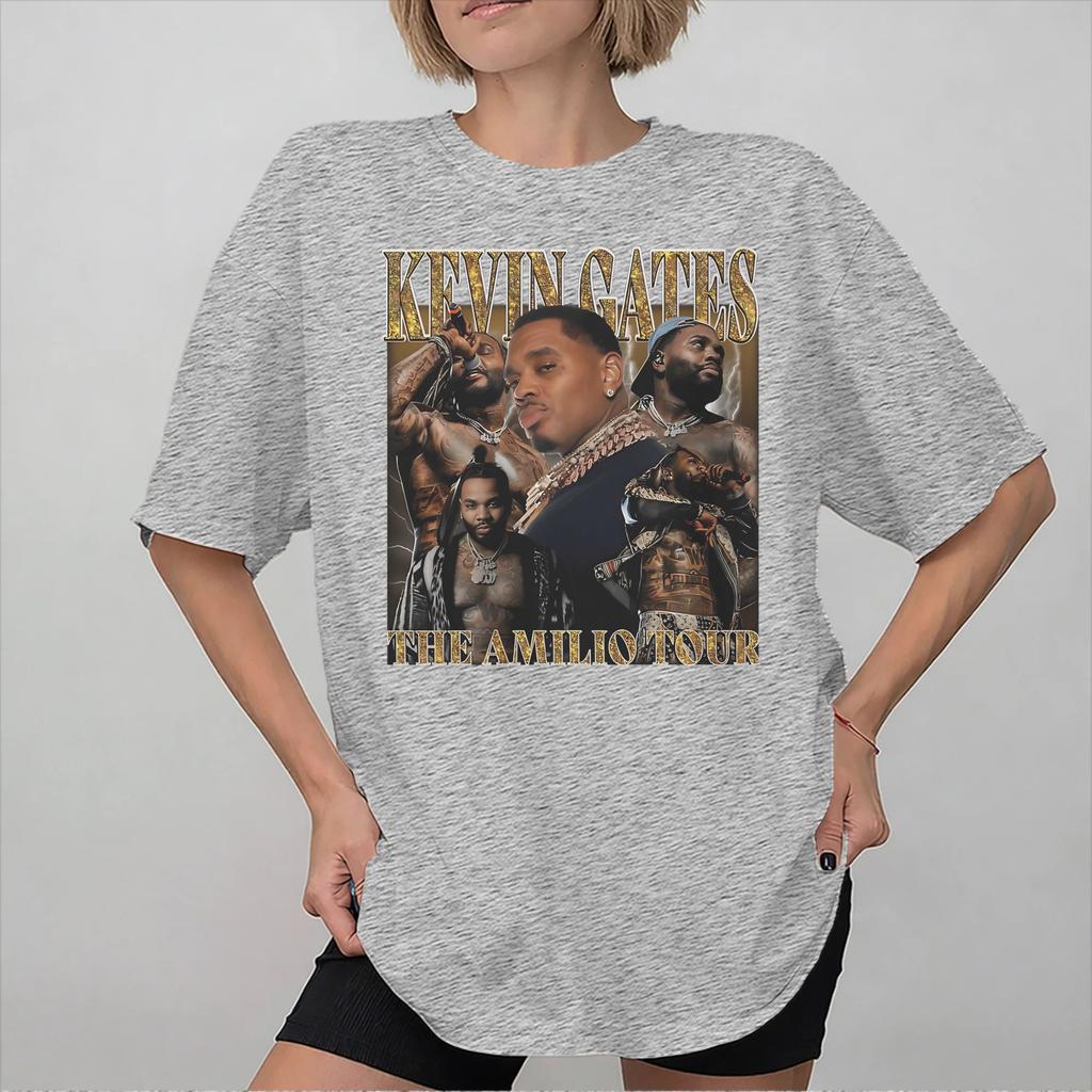 Unisex Women Kevin Gates The Amilio Tour T Shirt 100 Cotton Graphic Tee Shirts Clothing Outfits