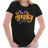 Halloween Spooky Trick or Treat Bats Cobwebs Womens Top Junior Graphic Tee