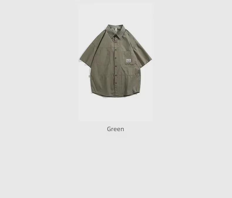 Men's Trendy Korean Hong Kong Style Loose Short-Sleeve Casual Shirt