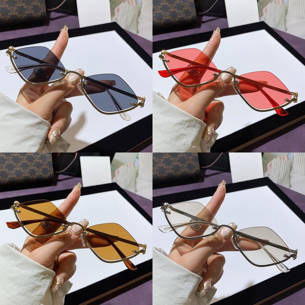 Geometric Square Sunglasses With Metal Frame And Uv400 For Outdoor Fashion And Travel