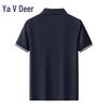 YALU EL Unisex Summer Seagull Collar Polo Short Sleeve T-Shirt