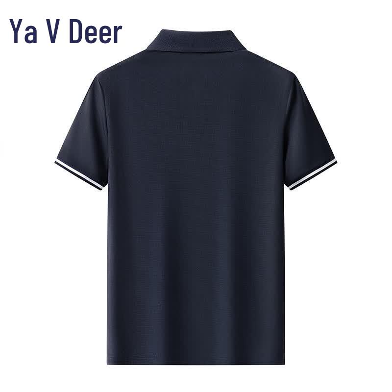 YALU EL Unisex Summer Seagull Collar Polo Short Sleeve T-Shirt