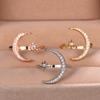Xin Orange Accessories White Gold White Diamond Crescent Moon Star Moon Ring Opening Adjustable Women's Ring