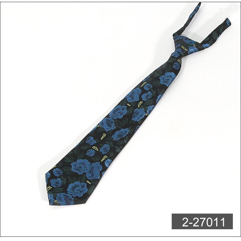 Cashew Flower Men's No-Tie Zipper Shirt Tie for Uniforms