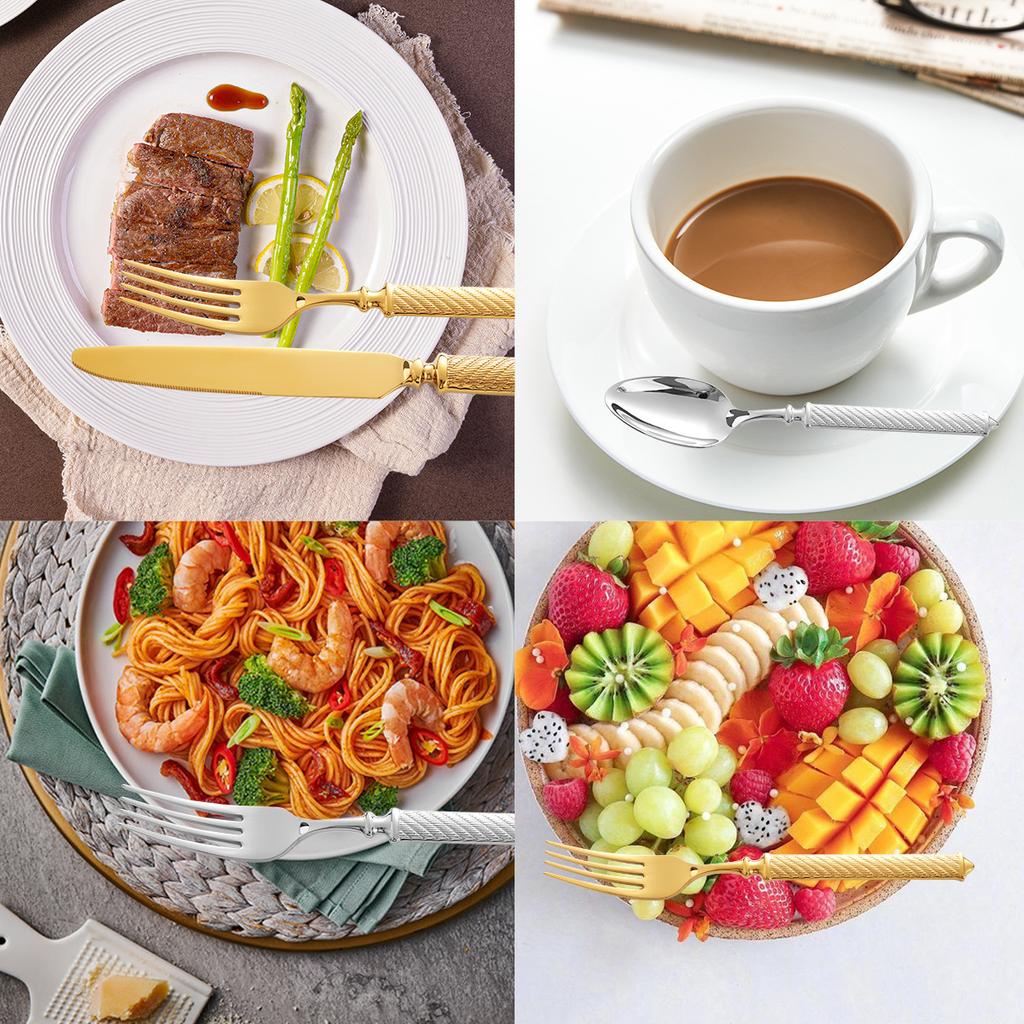 Kování z nerezové oceli 304 hotel domov dezertní lžíce kávová lžička stolní nádobí příborová sada z hovězí kůže vysoké kvality