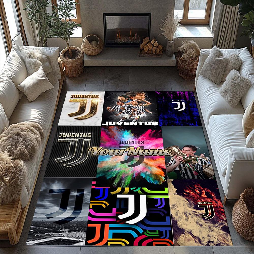 Juventus Customizable Name Floor Rug Office Rug Suitable for Bedrooms Hallway Dining Room Foyer Antislip Carpet Decorate Offices Spiritual Gift