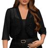 Fashionable Women's High-elastic Mesh Three-quarter Sleeve Sun  Cardigan Shirt Jacket