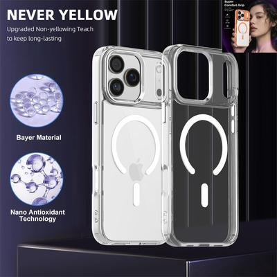 Luxury Anti-Yellow Strong Magnetic Case for iPhone 17 Pro Max Air 16 15 14 13 12 11 Magsafe Shockproof Wireless Charging Cover