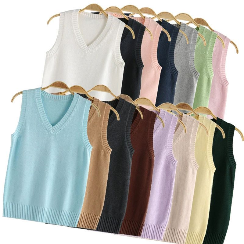 Gilet Scollo a V da Donna Canotta Casual Senza Maniche
