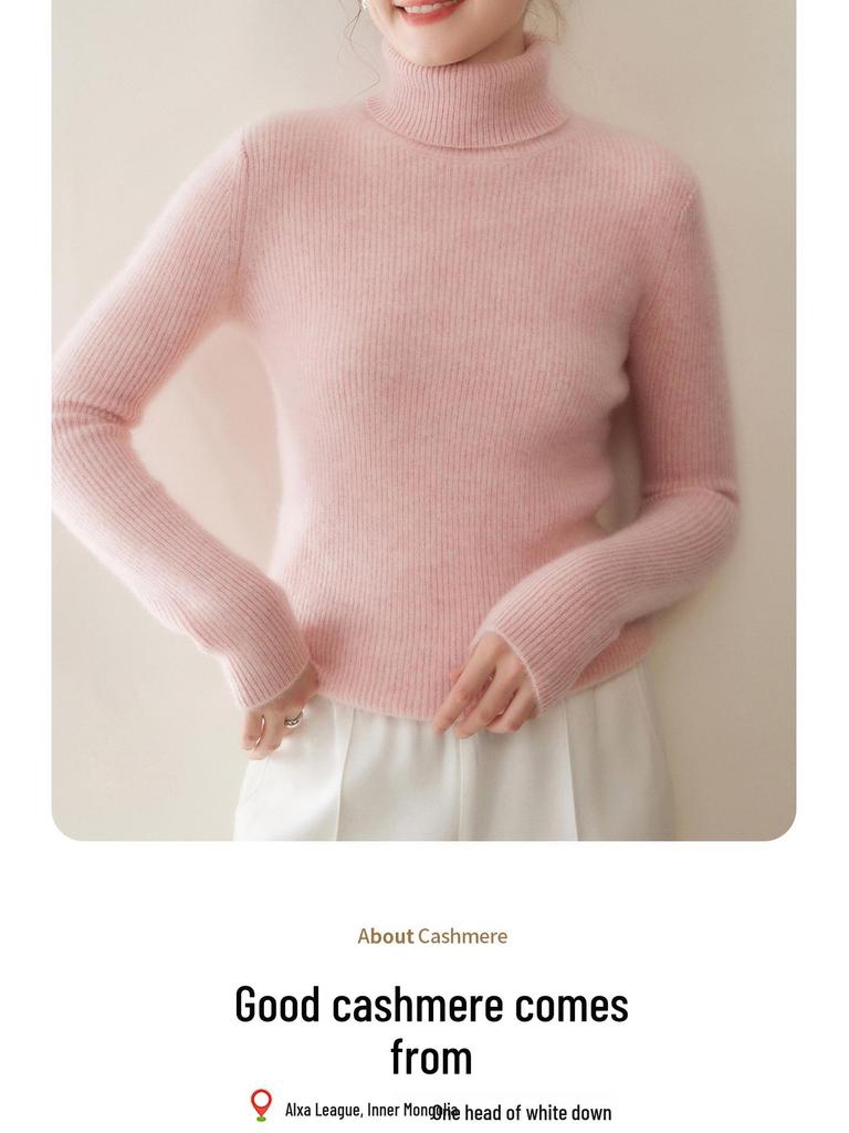 Women's 2025 Slim Fit Cashmere Turtleneck Sweater - Double-Strand Thickened Inner Layer
