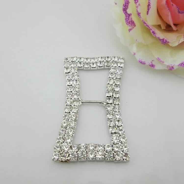 

Rhinestone Invitation Ribbon slider buckle for Ribbons Wedding Supply Gift Wrap Hair bow Center серебряный