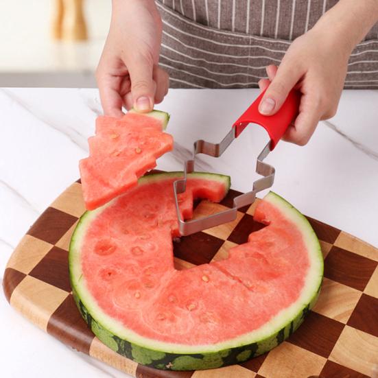Watermelon Cutter Stainless Steel Fruit Slicer Tool Multipurpose Mango Pineapple Cantaloupe Cutter Easy Clean Food Safe Kitchen Gadget for Camping