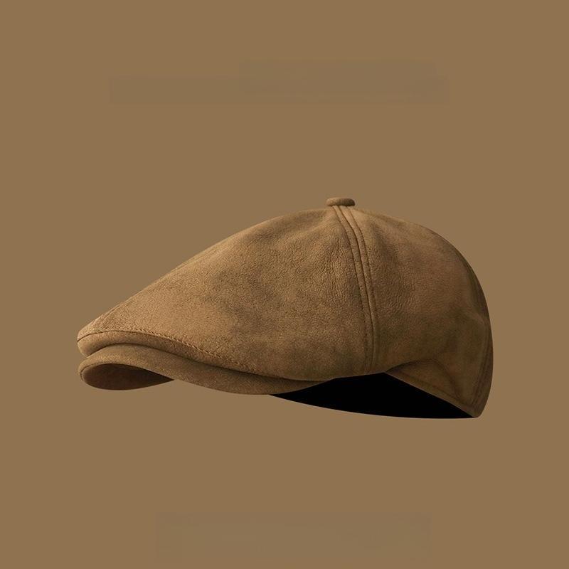 1pc Forward Hat Solid Color Retro British Style Newspaper Hat for Men and Women Simple Versatile Literary Beret for Daily Wear