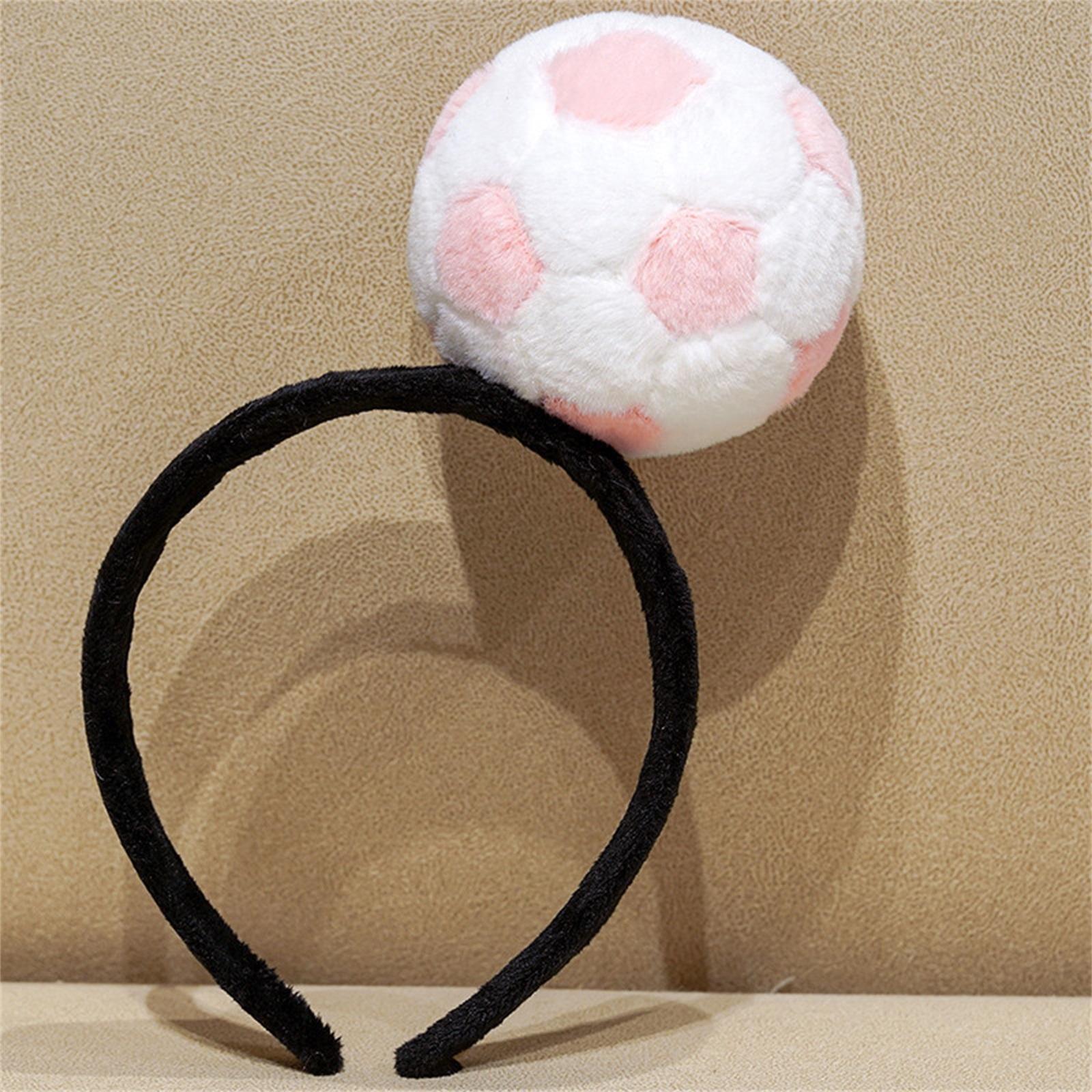 

Plush Sports Ball Headband Soft Fabric Soccer Volleyball Design Adjustable Comfortable Fit for Party Costume Accessory One Size