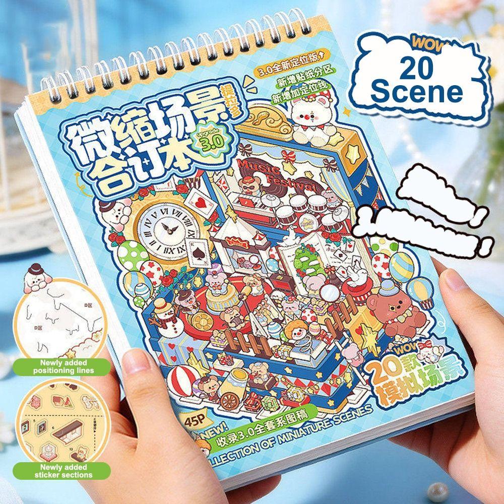 Cozy House Miniature Scene Collection Book 3D Hut Journal Stickers  Photo Prop