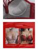 Women's Red Lace Bralette - French Style Gathered Design, Wireless, Anti-Sag