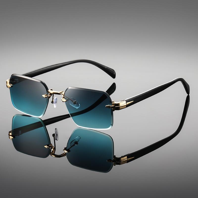 Women'S Personalized Uv Protection Glasses Trend Rimless Fashion Sunglasses Men'S Trimmed Sunglasses