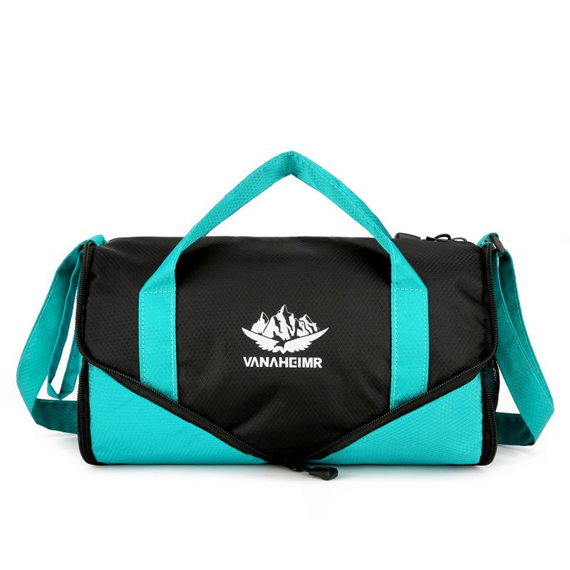 Katlanabilir Tek Omuz Seyahat Spor Çantası: Hafif, Yuvarlak Namlu Tasarımı, Renk Bloklu Moda, Dış Mekan Çapraz Vücut Depolama.