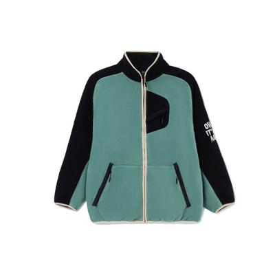 Li Ning Color Block Fleece Warm Jacket Unisex Jackets Green AWDRB09-2