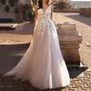 Spring, Autumn, Spring and Autumn New European and American Women's Sexy Lace Dress Sleeveless Deep V-Neck Wedding Dress Embroidered Long Dress