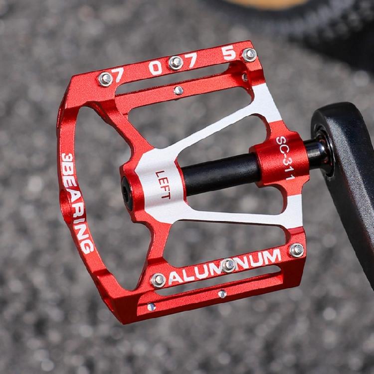 Nonslip Road Bicycles Pedals Aluminum Alloy Mountain Bicycles Pedals 3 Bearings Wide Flat Cycling Pedals Enduring