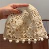 Beads Tassels Knit Beanies Sweet Weave Cap Casual Ethnic Style Hat  Outdoor