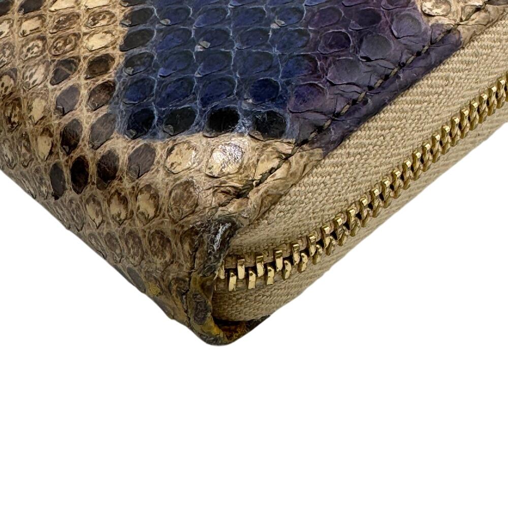 GUCCI 456117 Zip Around GG Marmont Python Purse Multi Python Women Used