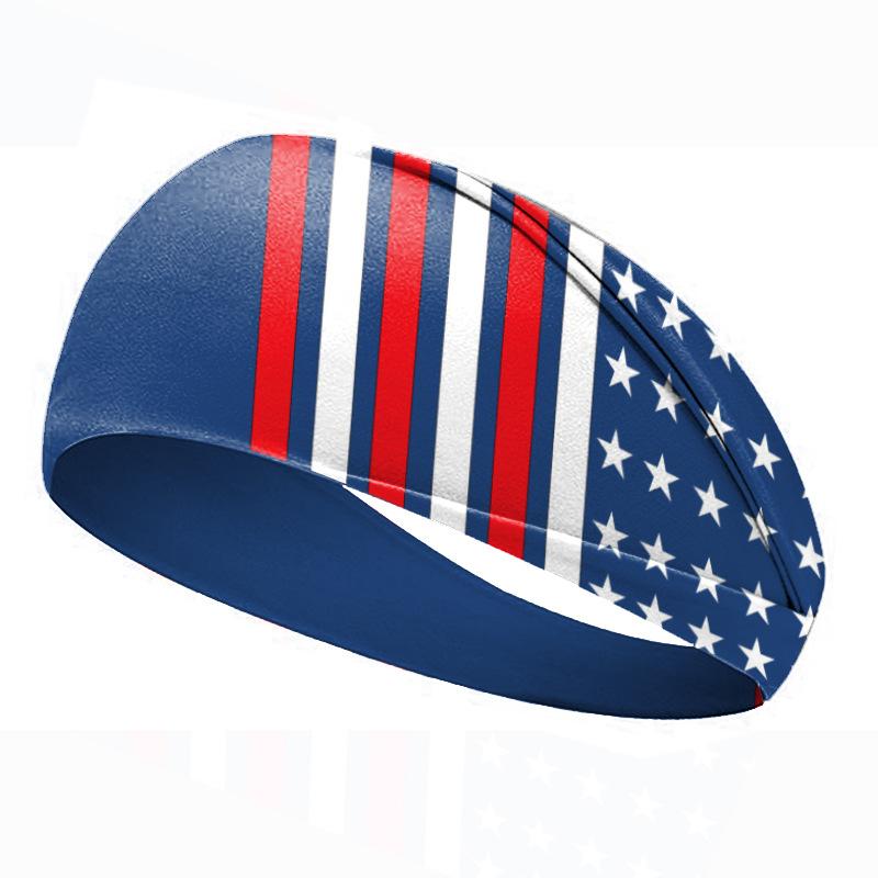 American Flag Independence Day Headband Sporty Elastic Headband, Women's Fashionable Crisscross Wide Headband Hair Accessory