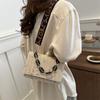 Fashion Straw Woven Bag for Women Lace Flower Crossbody Bag Versatile Small Square Chain Shoulder Handbag