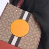 Coach Dempsey 30 Monogram Stripe Logo Decor Vertical Fabric And Leather Tote Bag Women Tote Bags Red-Orange Brown 1917-IMQZV