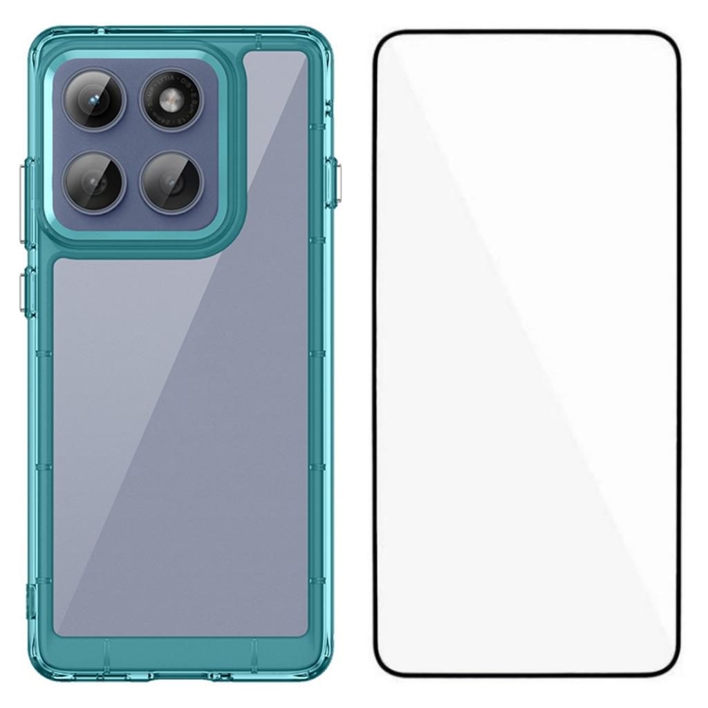 For Motorola Edge 60 Pro 5G Telefondeksel WANLONFENG XC-serien TPU Akryl-deksel med Herdet Glass (Stort linsehull)