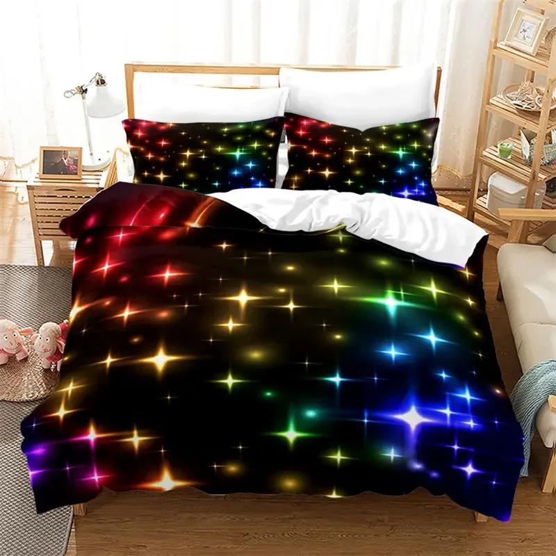 Galaxy Soft Duvet Cover Quen King-Sized Dimensionsd Dimensions Modern Universe Star Print Beding Set Abstract Geometric Comfortable Quilt Cover For