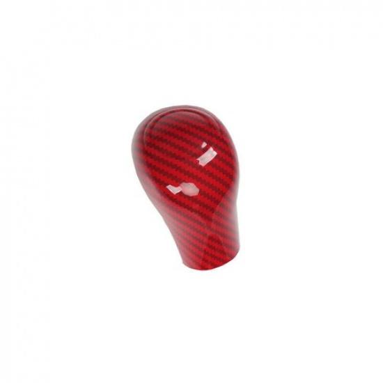 For Benz C-Class Central Console Gear Shift Knob Cover Red Carbon Fiber 2004-14