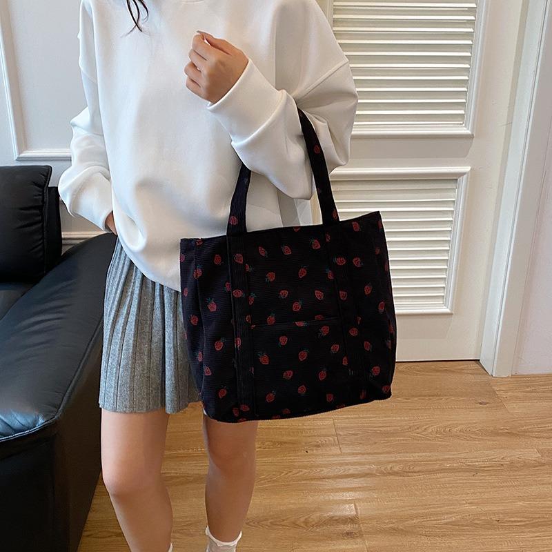 Large capacity bag women's new Harajuku corduroy student literary shoulder messenger bag